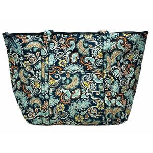 VERA BRADLEY Kaddie Libbie Quilted Paisley Weekender Travel Bag – Blue/Teal/Oran